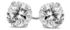 .50CT DIAMOND 14KT WHITE GOLD 3D CLASSIC ROUND 4 PRONG SCREWBACK STUD EARRINGS