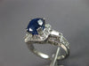 2.72CT DIAMOND & AAA SAPPHIRE 18KT WHITE GOLD CUSHION & BAGUETTE ENGAGEMENT RING