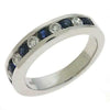 .96CT DIAMOND & AAA SAPPHIRE 14KT WHITE GOLD 3D ROUND 11 STONE CHANNEL FUN RING