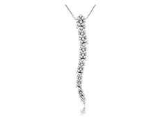 .40CT DIAMOND 14KT WHITE GOLD 3D ROUND FLEXIBLE LUCKY FISH LARIAT FUN NECKLACE
