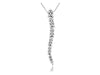 .40CT DIAMOND 14KT WHITE GOLD 3D ROUND FLEXIBLE LUCKY FISH LARIAT FUN NECKLACE