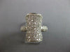 ESTATE LARGE 1.52CT DIAMOND 14KT WHITE GOLD 3D CLASSIC PAVE BARREL FUN RING