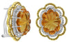 20.07CT WHITE & FANCY YELLOW DIAMOND & AAA CITRINE 14KT 2 TONE GOLD 3D EARRINGS
