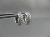 ESTATE WIDE .64CT DIAMOND PAVE 2 ROW 14KT WHITE GOLD HUGGIE EARRINGS FVS #20286