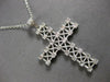 ESTATE LARGE 1.0CT DIAMOND 14KT WHITE GOLD ROUND CROSS MULTI X FLOATING PENDANT