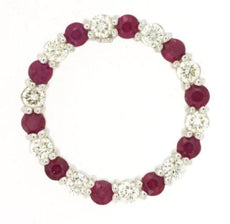 1CT DIAMOND & AAA RUBY 14KT WHITE GOLD 3D ROUND CIRCLE OF LIFE FLOATING PENDANT