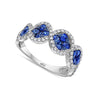 ESTATE 1.44CT DIAMOND & AAA SAPPHIRE 18KT WHITE GOLD CLASSIC INFINITY LOVE RING