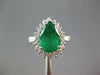 CERTIFIED LARGE 3.4CT DIAMOND & AAA EMERALD 14K WHITE GOLD ENGAGEMENT RING 27283