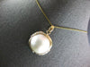 LARGE .25CT DIAMOND & AAA MOTHER OF PEARL 14K YELLOW GOLD FLOATING PENDANT 27200