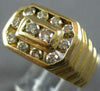 ESTATE .79CT DIAMOND 14KT YELLOW GOLD 3D CLASSIC CHANNEL OCTAGON MENS RING