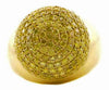 2.72CT FANCY YELLOW DIAMOND 18KT YELLOW GOLD 3D MULTI ROW DOME SHAPE FUN RING