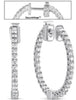 1.24CT DIAMOND 14KT WHITE GOLD SHARED PRONG INSIDE OUT HUGGIE HANGING EARRINGS