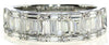 WIDE 1.59CT DIAMOND 18KT WHITE GOLD 3D ROUND & BAGUETTE CLASSIC ANNIVERSARY RING