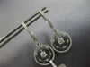 ESTATE 1.02CT DIAMOND 14KT WHITE GOLD 3D ROUND CHANDELIER FUN HANGING EARRINGS