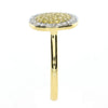 .62CT WHITE & FANCY YELLOW DIAMOND 18KT 2 TONE GOLD CLUSTER PAVE ROUND FUN RING