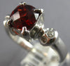 2.19CT DIAMOND & AAA GARNET 14KT WHITE GOLD CUSHION & ROUND FRIENDSHIP LOVE RING