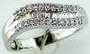 .32CT DIAMOND 14KT WHITE GOLD 3D ROUND & BAGUETTE SWIRL WEDDING ANNIVERSARY RING