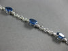 4.53CT DIAMOND & AAA SAPPHIRE 14KT WHITE GOLD OVAL & ROUND LINK TENNIS BRACELET