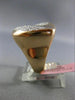 ESTATE LARGE .95CT DIAMOND 14KT WHITE & ROSE GOLD CLUSTER SUNFLOWER MIRROR RING