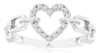 ESTATE .15CT DIAMOND 14KT WHITE GOLD 3D CLASSIC OPEN HEART FUN LOVE RING