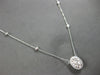 LARGE .67CT DIAMOND 18K WHITE GOLD INVISIBLE OVAL HALO BY THE YARD LOVE NECKLACE