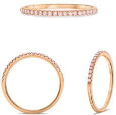 .15CT PINK DIAMOND 14KT ROSE GOLD CLASSIC SEMI ETERNITY WEDDING ANNIVERSARY RING
