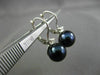 ESTATE LARGE .10CT DIAMOND & AAA PEARL 14K WHITE GOLD 3D HANGING EARRINGS #22639