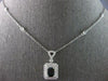 1.74CT DIAMOND & AAA SAPPHIRE 14K WHITE GOLD 3D EMERALD CUT DOUBLE HALO NECKLACE