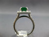ESTATE 2.72CT DIAMOND & AAA EMERALD 14KT WHITE GOLD EMERALD CUT ENGAGEMENT RING