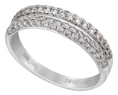 .80CT DIAMOND 18KT WHITE GOLD 3D MULTI ROW SPLIT BAND WEDDING ANNIVERSARY RING