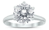ESTATE 2.0CT DIAMOND 14KT WHITE GOLD 3D SOLIATIRE ROUND 6 PRONG ENGAGEMENT RING