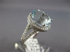 LARGE 6.6CT DIAMOND & AAA AQUAMARINE 18K WHITE GOLD OVAL & ROUND ENGAGEMENT RING