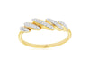 ESTATE .10CT DIAMOND 14KT YELLOW GOLD 3D MULTI BAR DIAGONAL FUN RING