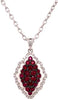 1.04CT DIAMOND & AAA RUBY 18KT WHITE GOLD 3D FLOWER TEAR DROP FLOATING PENDANT