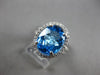 3.58CT DIAMOND & AAA BLUE TOPAZ 14KT WHITE GOLD 3D OVAL & ROUND ENGAGEMENT RING