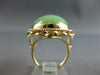 ANTIQUE EXTRA LARGE AAA JADE 14K YELLOW GOLD PEAR SHAPE FILIGREE FUN RING #27610