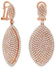 ESTATE LARGE 4.07CT DIAMOND 18K ROSE GOLD 3D MARQUISE SHAPE FUN HANGING EARRINGS
