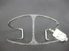 ESTATE LARGE 1.0CT DIAMOND 14K WHITE GOLD 3D TRIANGULAR BAR CUFF BANGLE BRACELET
