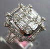 EXTRA LARGE 1.96CT DIAMOND 18KT WHITE GOLD 3D ROUND & BAGUETTE ANNIVERSARY RING
