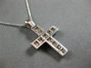 .91CT DIAMOND 14KT WHITE GOLD 3D PRINCESS CHANNEL INVISIBLE CROSS PENDANT #27678