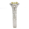 1.72CT WHITE & FANCY YELLOW DIAMOND 18KT 2 TONE GOLD HALO SQUARE ENGAGEMENT RING