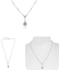 1.1CT WHITE & MOCHA DIAMOND 18KT WHITE & ROSE GOLD PEAR SHAPE & ROUND NECKLACE