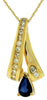 .78CT DIAMOND & AAA SAPPHIRE 14K YELLOW GOLD PEAR SHAPE & ROUND FLOATING PENDANT