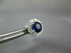 ESTATE 1.80CT DIAMOND & AAA SAPPHIRE 18KT WHITE GOLD ROUND FLOWER STUD EARRINGS