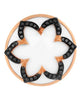 33.54CT BLACK DIAMOND & AAA WHITE AGATE 18KT ROSE GOLD OPEN FLOWER CIRCULAR RING