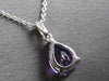 1.01CT DIAMOND & AAA AMETHYST 14K WHITE GOLD PEAR SHAPE & ROUND FLOATING PENDANT