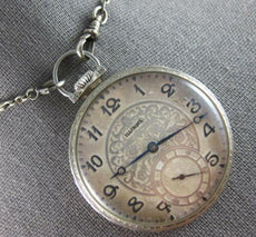 ANTIQUE LARGE ART DECO 14KT YELLOW GOLD ILLINOIS POCKET WATCH WITH CHAIN #27742