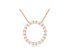 .25CT DIAMOND 14KT ROSE GOLD ROUND CIRCLE OF LIFE SHARED PRONG FLOATING PENDANT