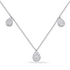 .67CT DIAMOND 14K WHITE GOLD PAVE TEAR DROP BY THE YARD CHANDELIER LOVE NECKLACE