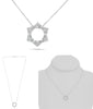 .38CT DIAMOND 14KT WHITE GOLD ROUND & BAGUETTE STAR OF DAVID LOVE KNOT NECKLACE